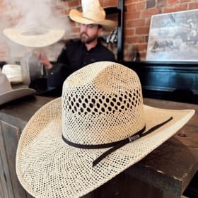 Custom Shaped Straw Cowboy Hat + Gift Card item