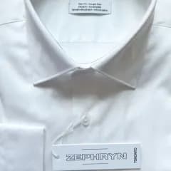 Organic Cotton-Sateen White Dress Shirt Slim Fit size 17 1/2 item