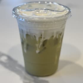Lavender Matcha Latte with cold foam item