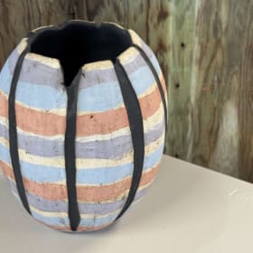 Artist Mark Hendrickson: Colored Striped, Pottery item