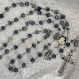 Blue Mary's Grace Rosary - First wire-wrapping technique! item