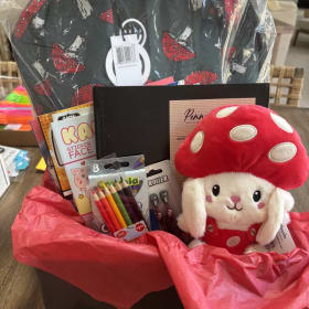 9) Backpack with art/coloring supplies. item