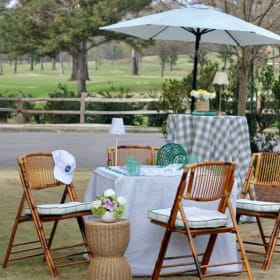 Card Tablecloth, Fête & Vignette Hat and $100 Rental Credit item