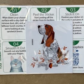 Sticker - Brown & White Basset Seated item