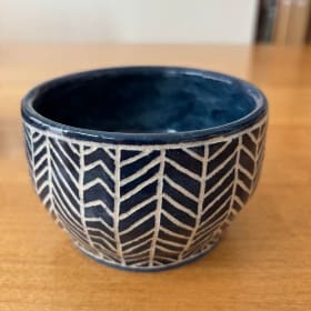 Item 204 Blue Herringbone bowl item