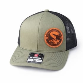 SRR Trucker Hat with Leather Patch (Olive Green/Black) item