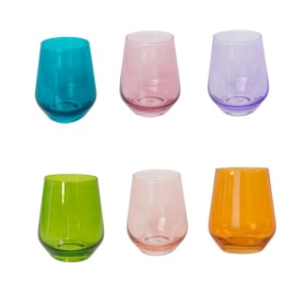 Estelle Colored Glass Stemless Wine Glasses (Set of 6) item