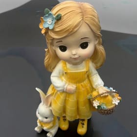 Little Girls with Bunny (Yellow) item