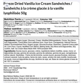 Freeze Dried Vanilla Ice Cream Sandwiches item