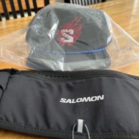 Salomon hat and sling belt bag item
