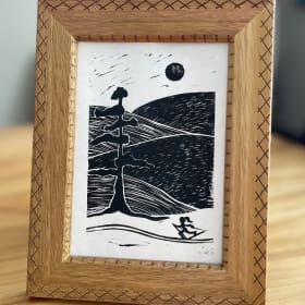 Soo Finnish tree and skier art print item