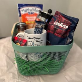 #8-Gift Basket - Coffee, French Press, and Muffins item