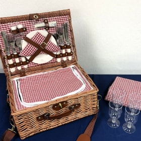 The Perfect Picnic: Wicker Basket Set for Four item
