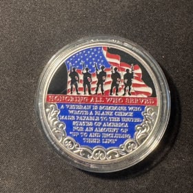 Honoring All Who Served- Silver Challenge Coin item