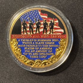Honoring All Who Served- Gold Challenge Coin item
