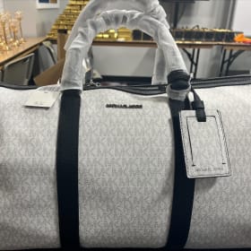 Michael Kors Harrison Duffle Bag – Bright White Monogram (Br item