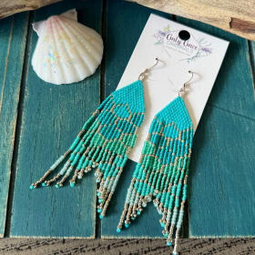 Teal Mermaid Tail Earrings item