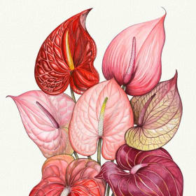 "Anthuriums" 16×20" Limited edition giclée print by Ewa Mosc item