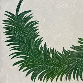 "Koa Lei" - Green Orignal Linocut by Catie Lehman item