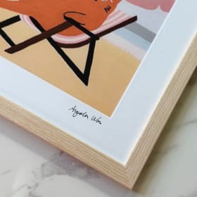 "Laying on the Beach" Gallery Framed Print by Angela Wan Art item