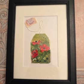 Poppy Tea Bag Painting item