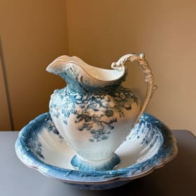 Antique pitcher and wash basin "Clayton - $350 value item