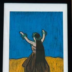 "Rising" Oil pastel on black paper item