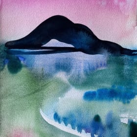 "Landscape #1" Watercolor on Paper item