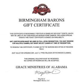 4 Birmingham Barons Baseline Box Seat Tickets item