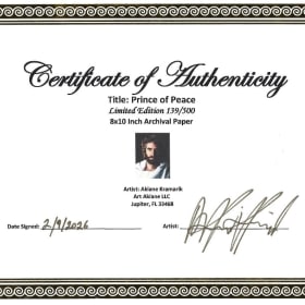 Signed Prince of Peace Print by Akiane Kramarik item