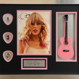 Signed Taylor Swift Mini Guitar, Photo & Picks — Priceless item