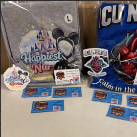 2 Large ICU Nurse T- Shirts and Stickers item