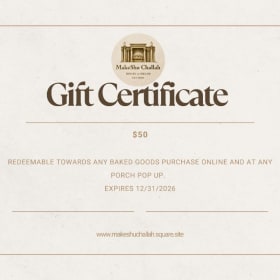 MakeShu Challah $50 Gift Certificate item
