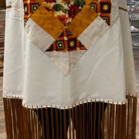 White Shawl with Gold Fringe item
