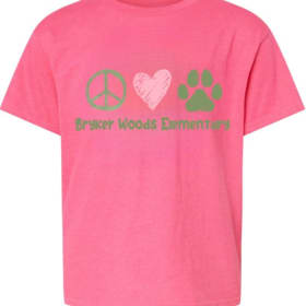 Peace Love Paw Print - Youth Pink item