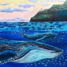 "Koholā" acrylic painting by Artist Steph Sig item