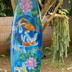"Meraki" Acrylic Painting on 6' Surfboard by Deja Bronson item