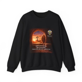Ethiopian Cross Tomb Scene Luke 24:5-6 Sweatshirt | Amharic item