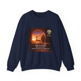 Ethiopian Cross Tomb Scene Luke 24:5-6 Sweatshirt | Amharic item