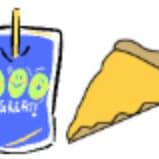 Cheese pizza slice & juice item
