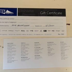 One Night Stay at TPI Hospitality Property item