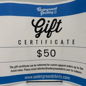 Underground Printing Gift Certificate item