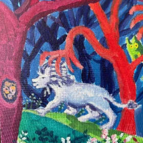 Mysterious animals in the forest 《森林裡的神秘動物》 施禹安 油畫 12 × 16 i item
