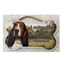Sign - Spoiled Rotten Basset (Bone Shaped) item