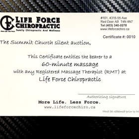 Item 21: 1 hr Massage at Life Force Chiropractic item