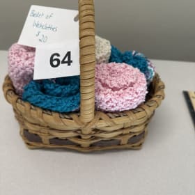 #64 Basket with washcloths- handmade item