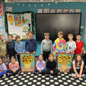 Mrs. Barb's 1st Grade Van Gogh Sunflowers- B item