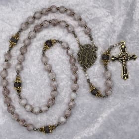 "He Is Risen!" Artisan Rosary – Howlite & Snowflake Jasper item