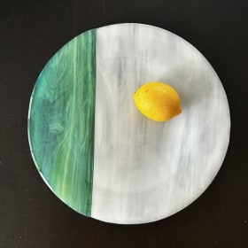 16) Fused Glass Platter by Ravine Art Glass item
