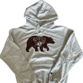 Heather Gray CC2 Hoodie with Maroon Bear item